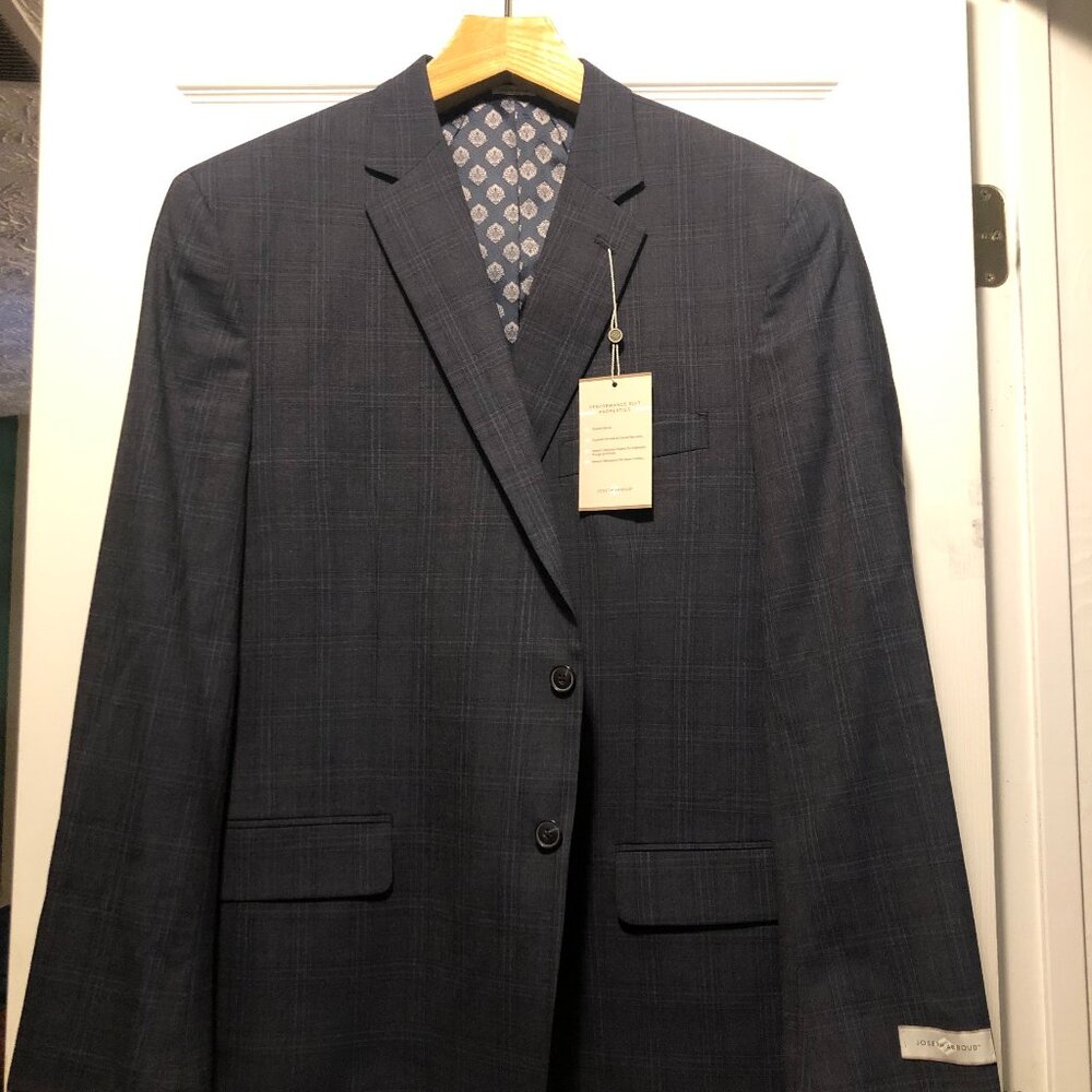 Joseph Abboud men's new blue 95%wool sport coat blazer jacket size:48R